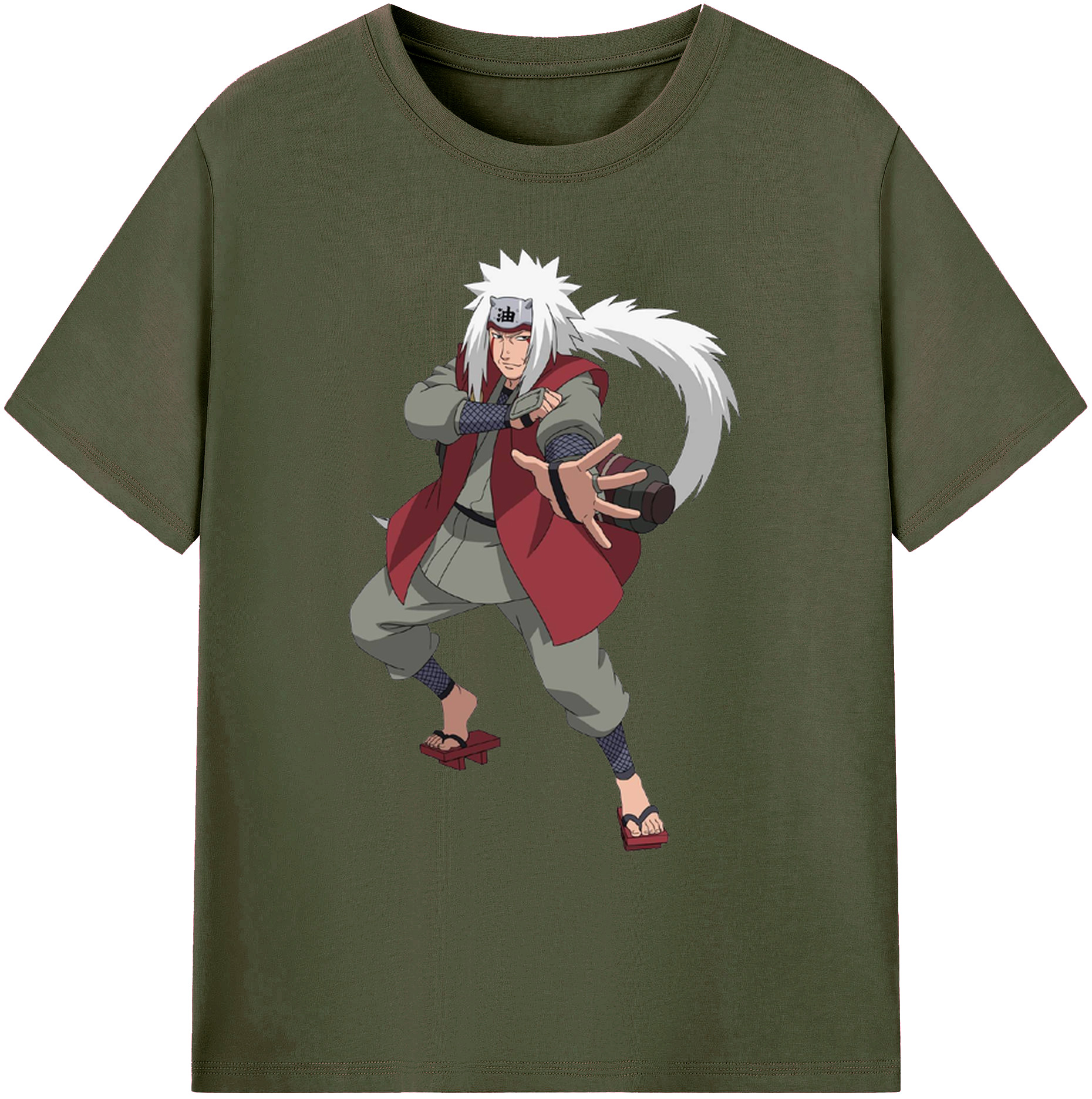 （画像用） NARUTO -ナルト- 自来也（じらいや） Jiraiya 綿100％ メンズ半袖Tシャツ｜肌触りやわらか＆通気性